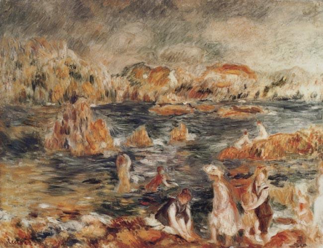 Pierre Renoir The Beach at Guernsey oil painting image